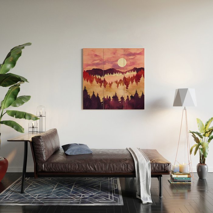 Autumn Sunset Wood Wall Art Gallery Image 2