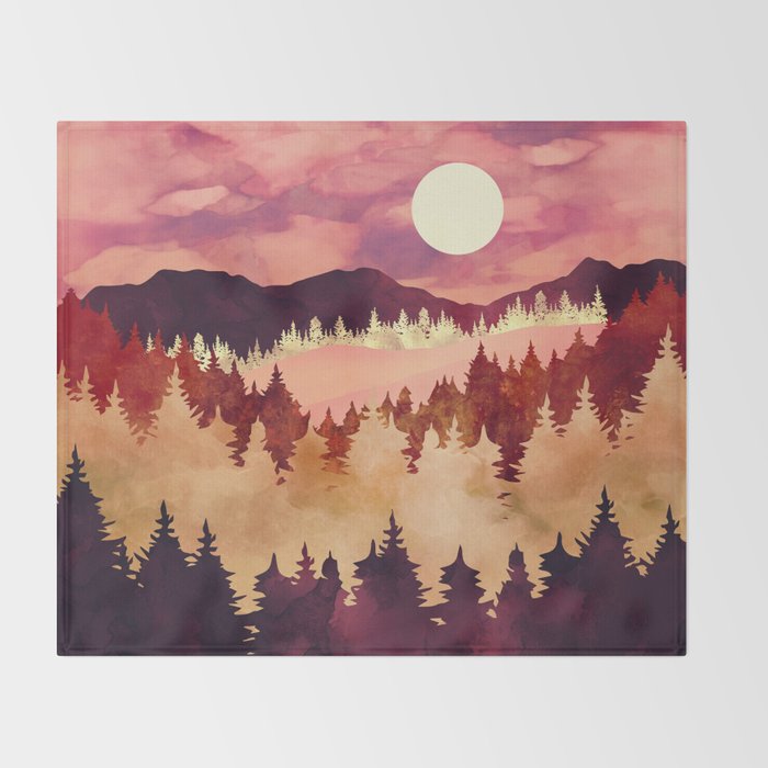 Autumn Sunset Throw Blanket Gallery Image 2