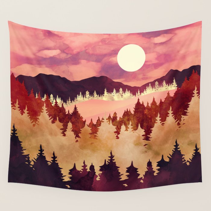 Autumn Sunset Wall Tapestry Gallery Image 4