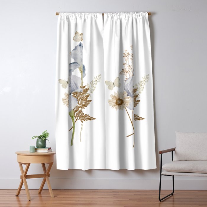 Soft Nature Floral and Butterflies Window Curtain Gallery Image 5