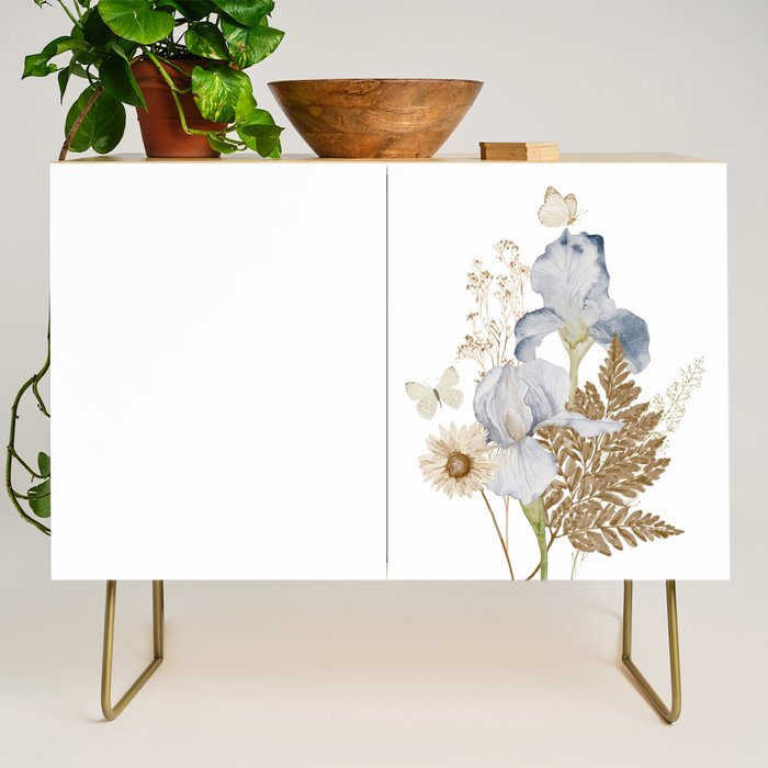 Soft Nature Floral and Butterflies Credenza Gallery Image 1