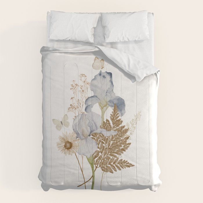 Soft Nature Floral and Butterflies Comforter Gallery Image 1