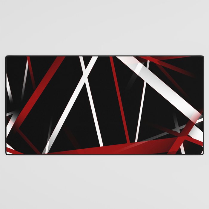 Seamless Red and White Stripes on A Black Background Desk Mat Gallery Image 3