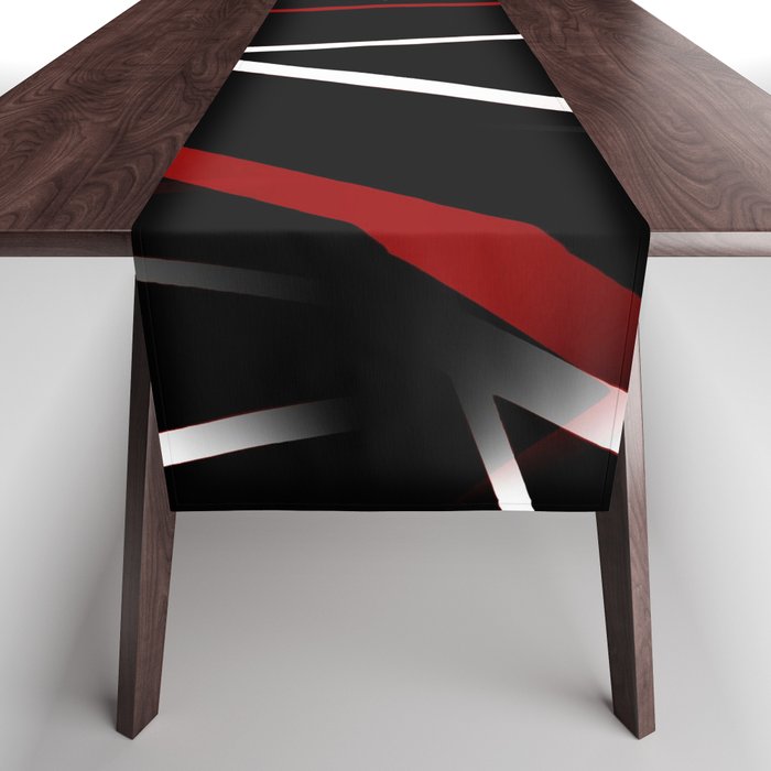 Seamless Red and White Stripes on A Black Background Table Runner Gallery Image 1