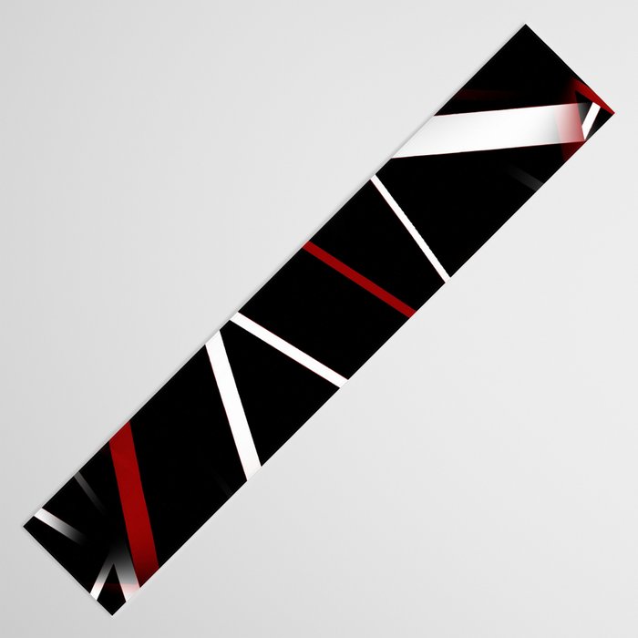 Seamless Red and White Stripes on A Black Background Table Runner Gallery Image 3