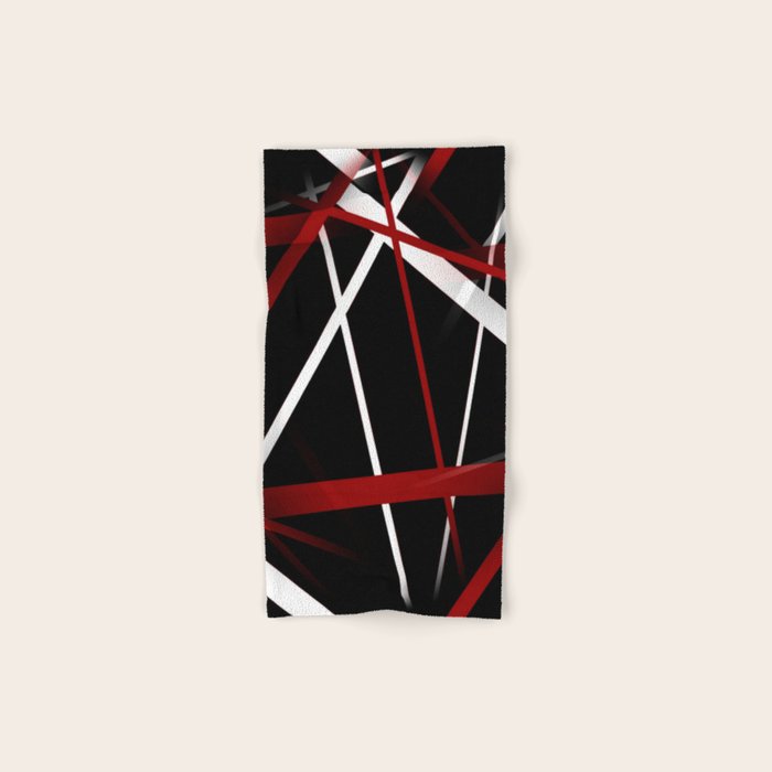 Seamless Red and White Stripes on A Black Background Bath Towel Gallery Image 1
