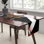 Seamless Red and White Stripes on A Black Background Table Runner Gallery Image 2