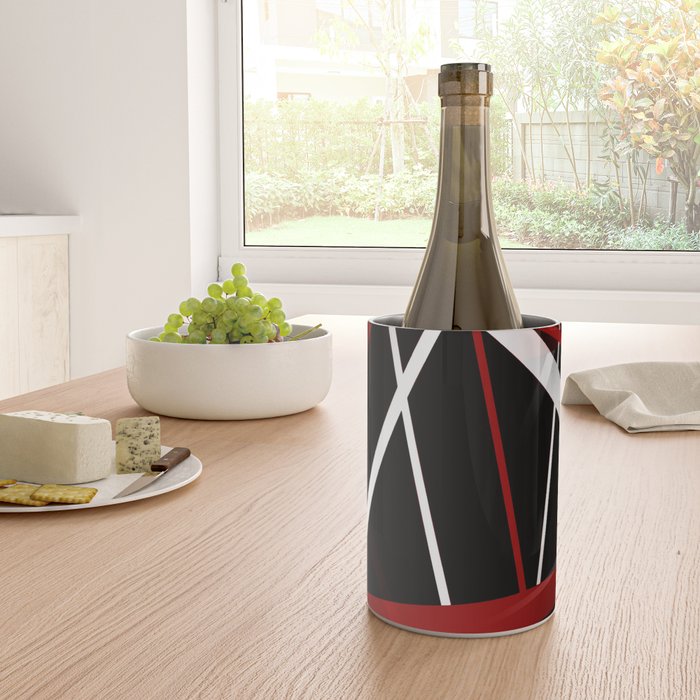 Seamless Red and White Stripes on A Black Background Wine Chiller Gallery Image 4