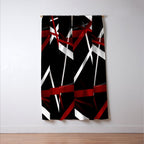 Seamless Red and White Stripes on A Black Background Window Curtain Gallery Image 3