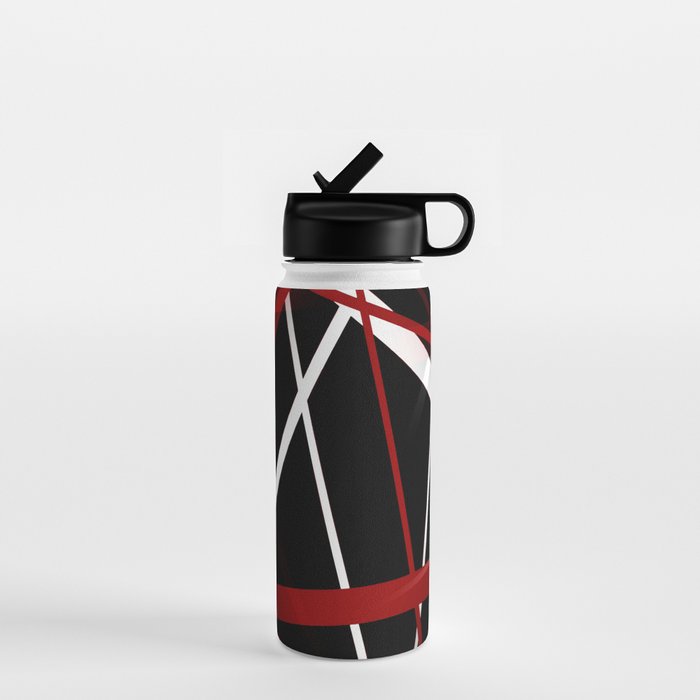 Seamless Red and White Stripes on A Black Background Water Bottle Gallery Image 1