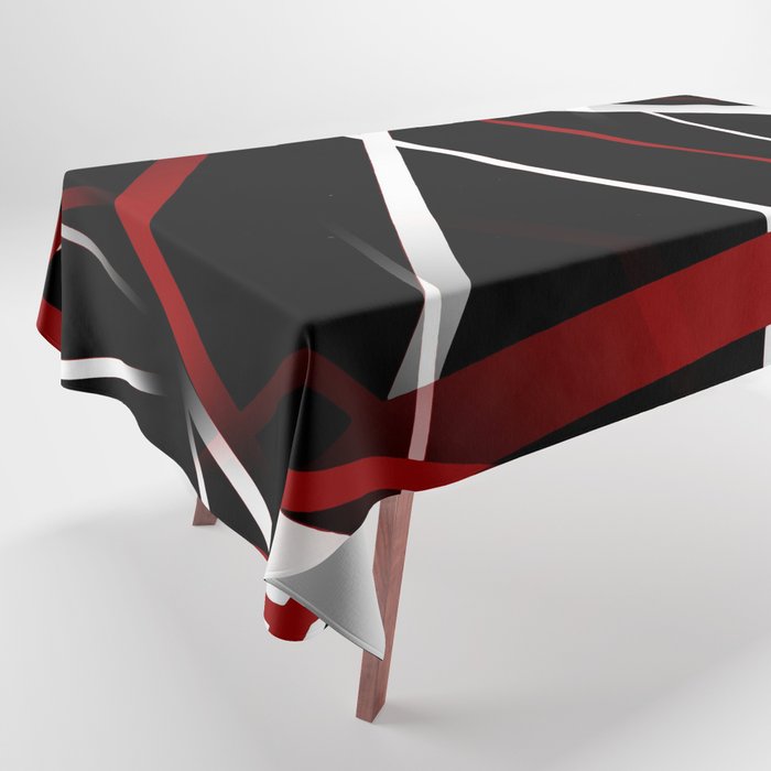 Seamless Red and White Stripes on A Black Background Tablecloth Gallery Image 1