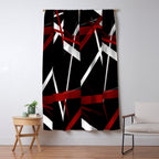 Seamless Red and White Stripes on A Black Background Window Curtain Gallery Image 5