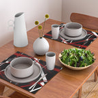 Seamless Red and White Stripes on A Black Background Placemat Gallery Image 2