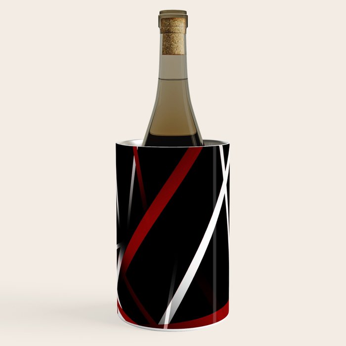 Seamless Red and White Stripes on A Black Background Wine Chiller Gallery Image 2
