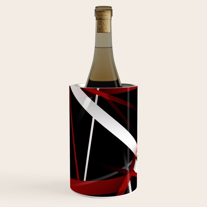 Seamless Red and White Stripes on A Black Background Wine Chiller Gallery Image 3
