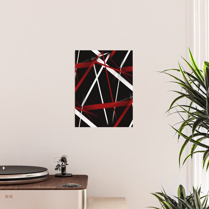Seamless Red and White Stripes on A Black Background Poster Gallery Image 2