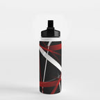 Seamless Red and White Stripes on A Black Background Water Bottle Gallery Image 2