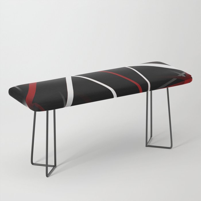 Seamless Red and White Stripes on A Black Background Bench Gallery Image 1