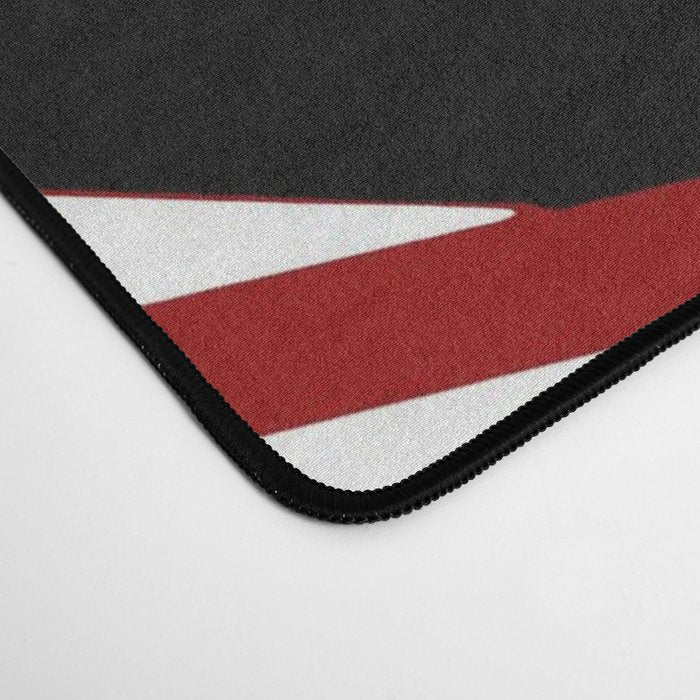Seamless Red and White Stripes on A Black Background Desk Mat Gallery Image 4
