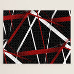 Seamless Red and White Stripes on A Black Background Jigsaw Puzzle Gallery Image 1