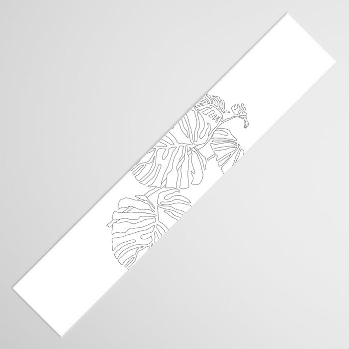 Monstera Leaf Line Drawing Table Runner Gallery Image 3