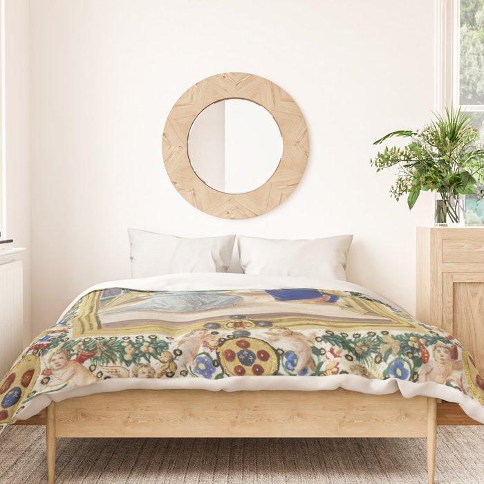 Medieval Nativity Christmas Bible Art 1485 Gold Festive Renaissance Painting Duvet Cover Gallery Image 3