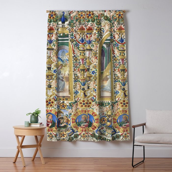 Medieval Nativity Christmas Bible Art 1485 Gold Festive Renaissance Painting Window Curtain Gallery Image 5