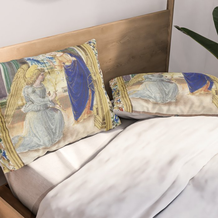 Medieval Nativity Christmas Bible Art 1485 Gold Festive Renaissance Painting Pillow Sham Gallery Image 2