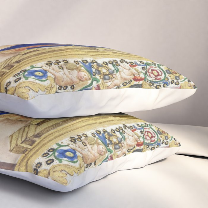 Medieval Nativity Christmas Bible Art 1485 Gold Festive Renaissance Painting Pillow Sham Gallery Image 3