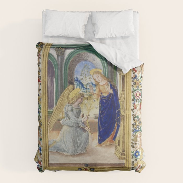 Medieval Nativity Christmas Bible Art 1485 Gold Festive Renaissance Painting Duvet Cover Gallery Image 1