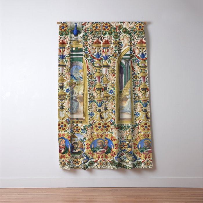 Medieval Nativity Christmas Bible Art 1485 Gold Festive Renaissance Painting Window Curtain Gallery Image 3