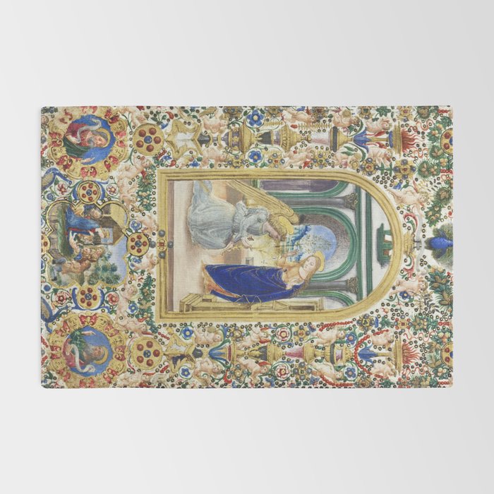 Medieval Nativity Christmas Bible Art 1485 Gold Festive Renaissance Painting Rug Gallery Image 2