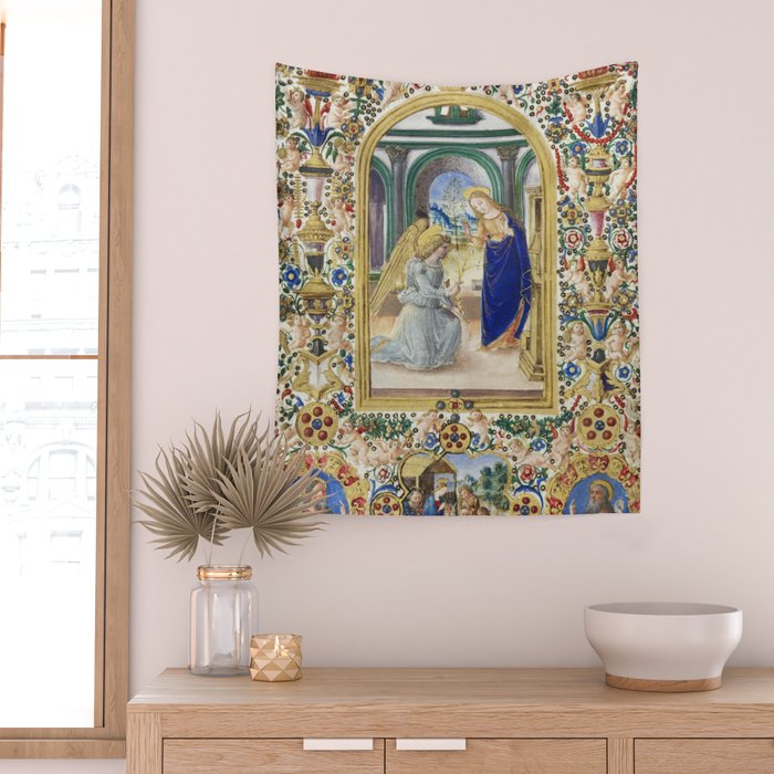 Medieval Nativity Christmas Bible Art 1485 Gold Festive Renaissance Painting Wall Tapestry Gallery Image 2