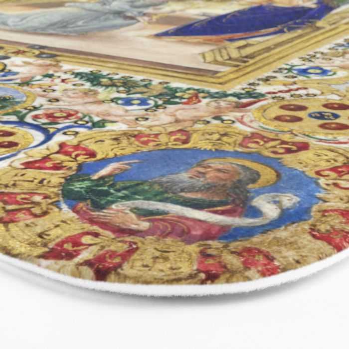 Medieval Nativity Christmas Bible Art 1485 Gold Festive Renaissance Painting Bath Mat Gallery Image 3