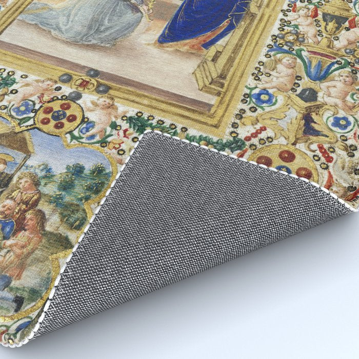 Medieval Nativity Christmas Bible Art 1485 Gold Festive Renaissance Painting Rug Gallery Image 4