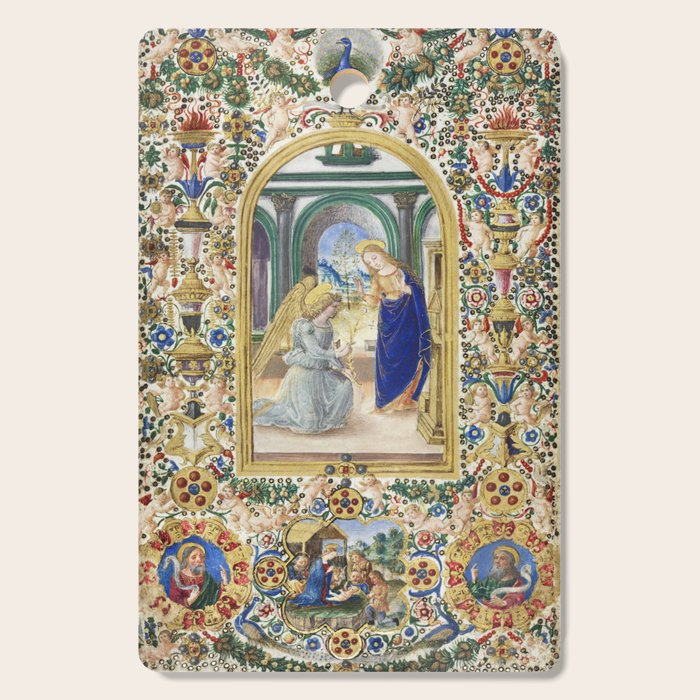 Medieval Nativity Christmas Bible Art 1485 Gold Festive Renaissance Painting Cutting Board Gallery Image 1