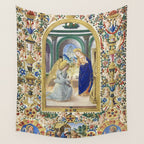 Medieval Nativity Christmas Bible Art 1485 Gold Festive Renaissance Painting Wall Tapestry Gallery Image 4