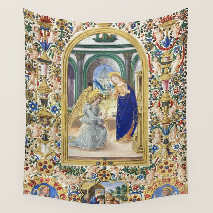 Medieval Nativity Christmas Bible Art 1485 Gold Festive Renaissance Painting Wall Tapestry Gallery Image 4