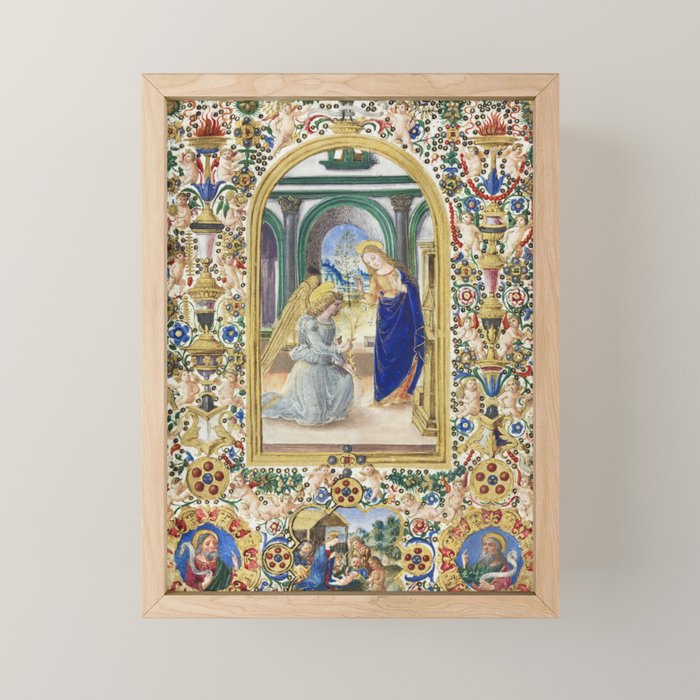 Medieval Nativity Christmas Bible Art 1485 Gold Festive Renaissance Painting Mini Art Print Gallery Image 1