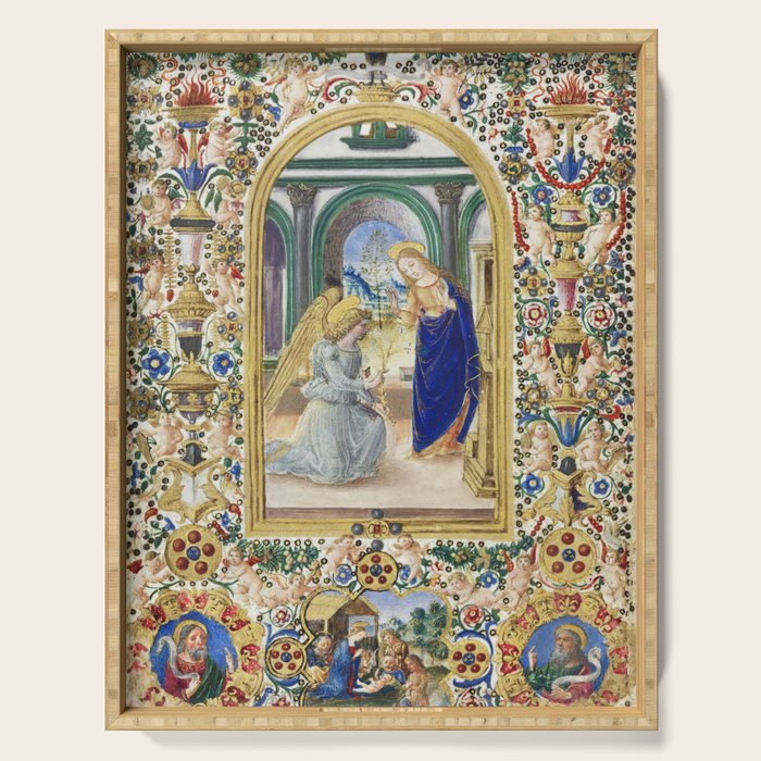 Medieval Nativity Christmas Bible Art 1485 Gold Festive Renaissance Painting Serving Tray Gallery Image 1