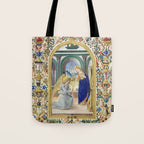 Medieval Nativity Christmas Bible Art 1485 Gold Festive Renaissance Painting Tote Bag Gallery Image 1