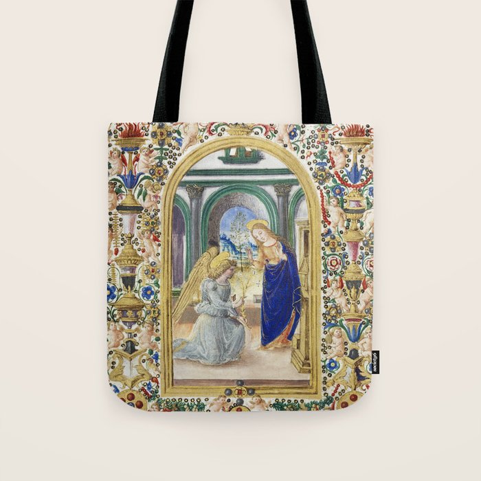 Medieval Nativity Christmas Bible Art 1485 Gold Festive Renaissance Painting Tote Bag Gallery Image 1