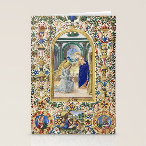 Medieval Nativity Christmas Bible Art 1485 Gold Festive Renaissance Painting Stationery Card Gallery Image 1