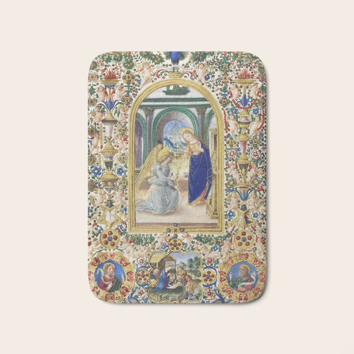 Medieval Nativity Christmas Bible Art 1485 Gold Festive Renaissance Painting Bath Mat Gallery Image 1