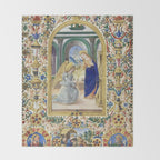 Medieval Nativity Christmas Bible Art 1485 Gold Festive Renaissance Painting Throw Blanket Gallery Image 2