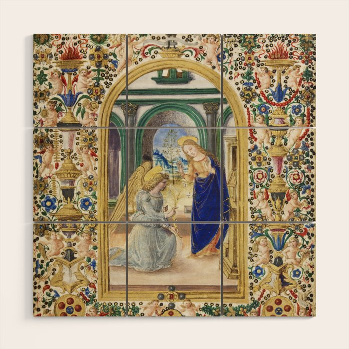 Medieval Nativity Christmas Bible Art 1485 Gold Festive Renaissance Painting Wood Wall Art Gallery Image 1