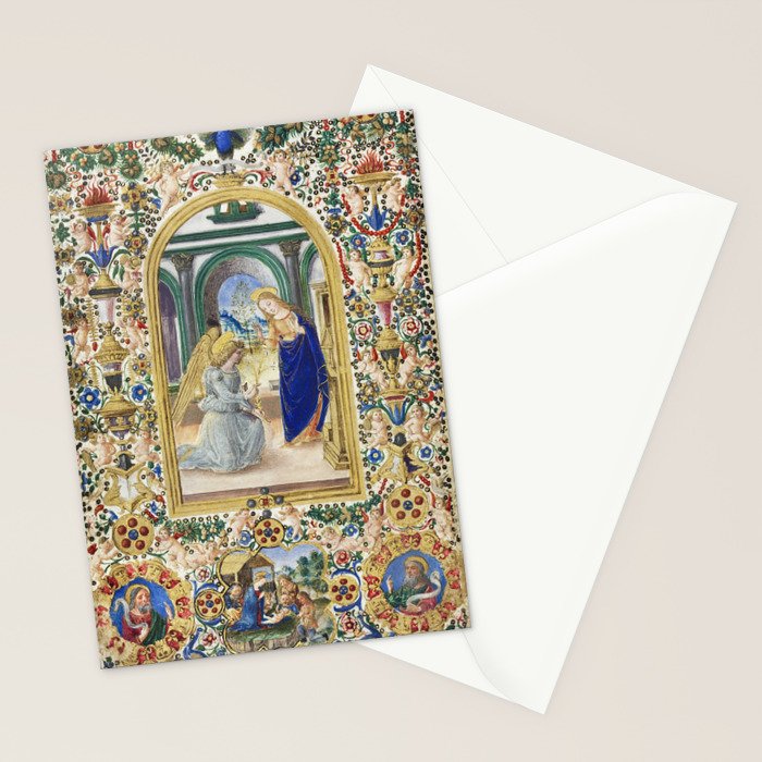 Medieval Nativity Christmas Bible Art 1485 Gold Festive Renaissance Painting Stationery Card Gallery Image 2