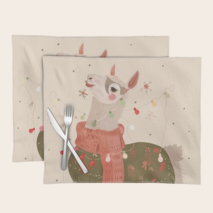 Holiday Llama Joy ll Placemat Gallery Image 1