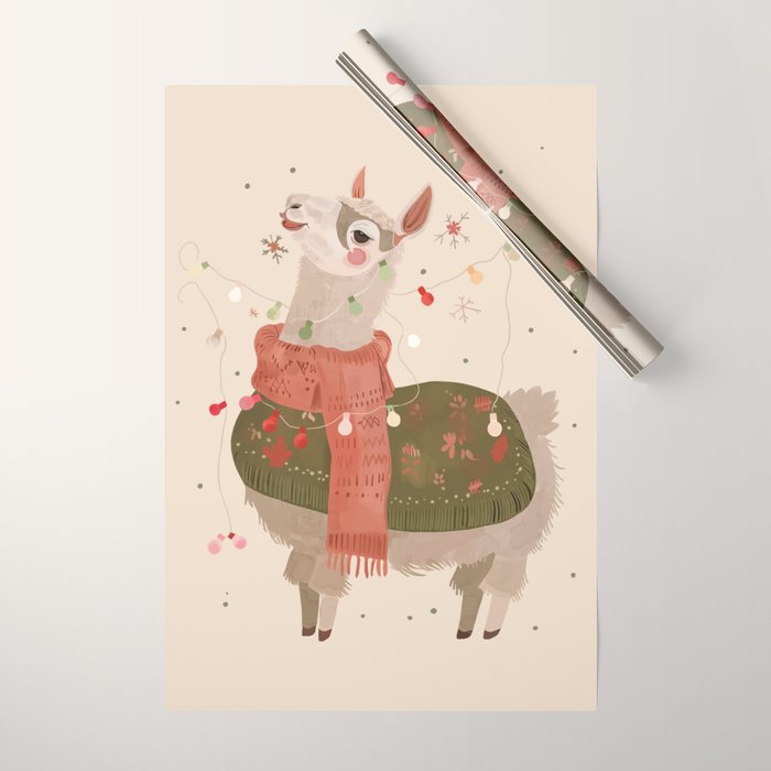 Holiday Llama Joy ll Wrapping Paper Gallery Image 1
