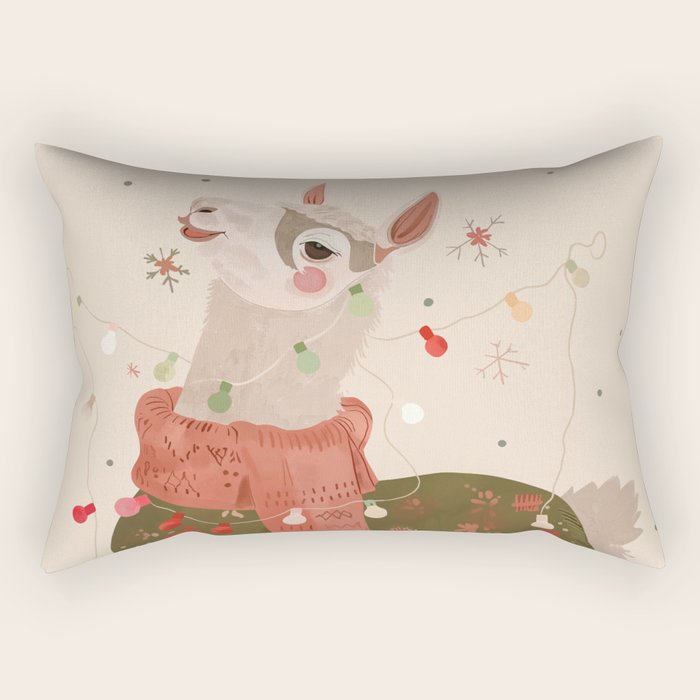Holiday Llama Joy ll Rectangular Pillow Gallery Image 1